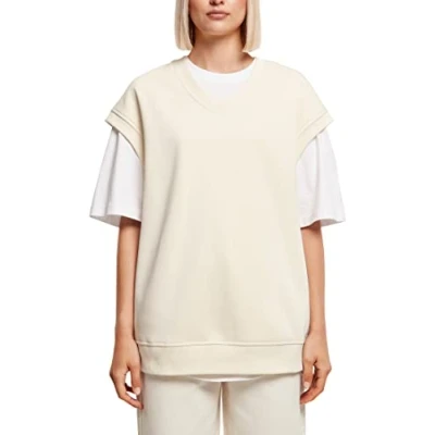 Afbeelding van Urban Classics Ladies Oversized Sweat Slipover Trui, Dames, Maat: Large, Whitesand