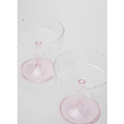 Afbeelding van &amp;Klevering Twirl coupe 20 cl set van 2 Roze