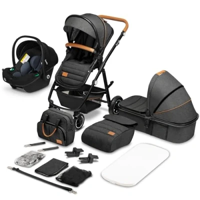Afbeelding van Lionelo Kinderwagen 3 in 1 Amber Graphite Grey