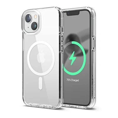 Afbeelding van elago Magnetic Hybrid Duidelijke Hoesje Compatibel met iPhone 14 Case (6.1&quot;), MagSafe, PC + TPU Hybride, de US Militaire Dalingsbescherming, het Verminderde Vergeelt (Transparant)