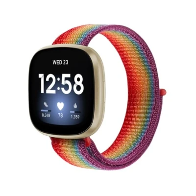 Afbeelding van Fitbit Versa 3 &amp; Sense 1 Sport loop nylon bandje Multicolor