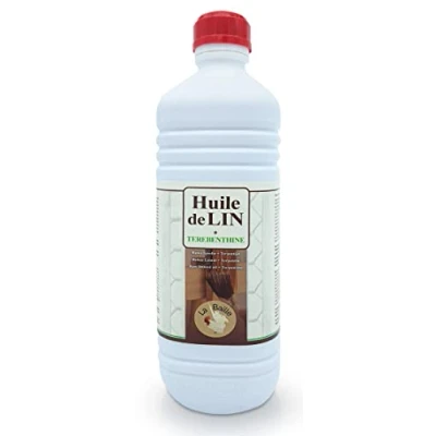 Afbeelding van La Baille Lijnzaadolie en terpentijnolie mengsel 50/50 van ruwe lijnolie voor de behandeling hout andere materialen binnen of buiten (fles 1 liter)