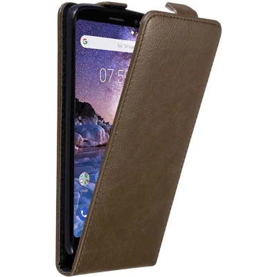 Afbeelding van Cadorabo Hoesje geschikt voor Nokia 7 PLUS in KOFFIE BRUIN Beschermhoes flip design Case Cover met magnetische sluiting