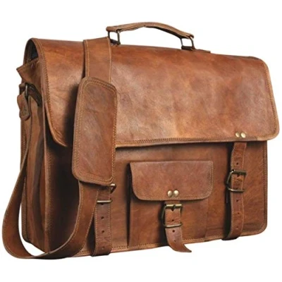 Afbeelding van Honey Sac en Cuir pour Ordinateur Portable Messenger Homme et Femme Mallette Sacoche Parfaite l&#039;école Le Travail 12 x 17 inches (Brown)
