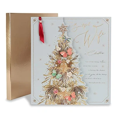 Afbeelding van Clintons: vrouw decoratieve kerstboom, kerstkaart in doos voor vrouw, luxe kerstkaart, luxe, meerkleurig, 351 x 317 15 mm, 1182000
