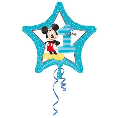 Afbeelding van Folieballon Mickey Mouse Ster 1 Jaar