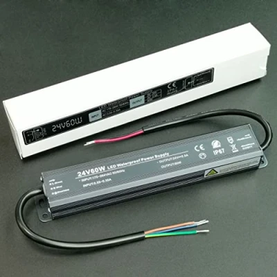 Afbeelding van Alinana LED Transformator 24V 60W, IP67 Waterdicht Extreem Dunne Driver 230V naar 24V, Universele Voeding voor strips Lampen, 0 2,5A
