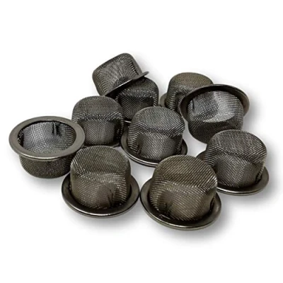 Afbeelding van EKNA 10 kogelzeefjes van roestvrij staal voorgestanst 8x16mm zeef voor bong, pijp en meer