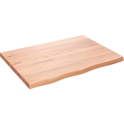 Afbeelding van vidaXL Wastafelblad 80x60x(2 4) cm behandeld massief hout lichtbruin