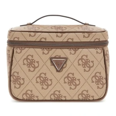 Afbeelding van GUESS Cosmetische tas Toiletry Train Case Latte Logo / Brown Lichtbruin