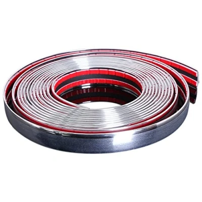 Afbeelding van Barabesty 20mm 5 m Chrome Styling Moulding Strip Zelfklevende Crash Protector Van