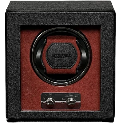 Afbeelding van ROTHWELL Single Watch Winder voor automatische horloges met stille motor meerdere snelheden en rotatie instellingen (zwart/rood)