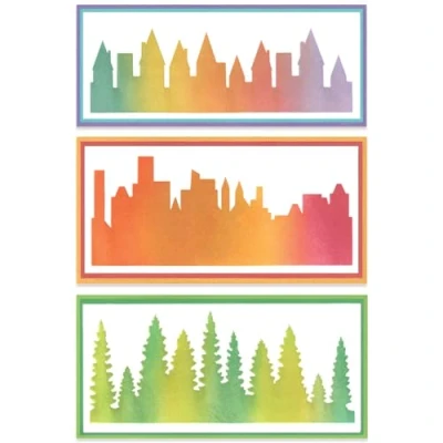 Afbeelding van Sizzix A5 Stencil Cosmopolitan, The View #2 door Stacey Park, veelkleurig, één maat