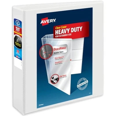 Afbeelding van Avery Heavy Duty View 3 Ring Binder, 2 &quot;One Touch Slant Ring, Houdt 8.5&quot; x 11&quot; Papier, 1 Witte Binder (79792)