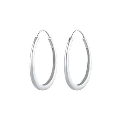 Afbeelding van Elli Basic Hoops Oorbellen, Dames, Maat: One Size, Silver coloured