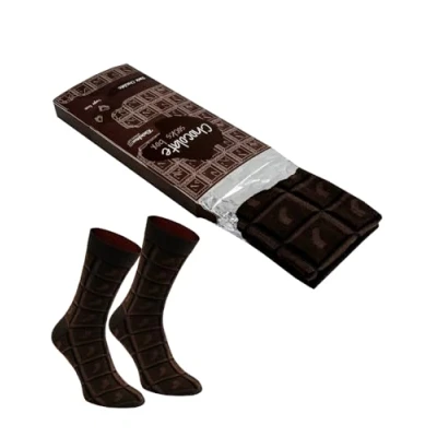 Afbeelding van Rainbow Socks Men Women Novelty Chocolate Bar 1 Pair Dark Size 36 40
