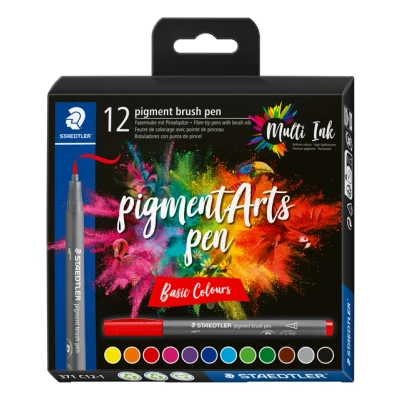 Afbeelding van pigment brush kartonnen etui 12 st basic colours