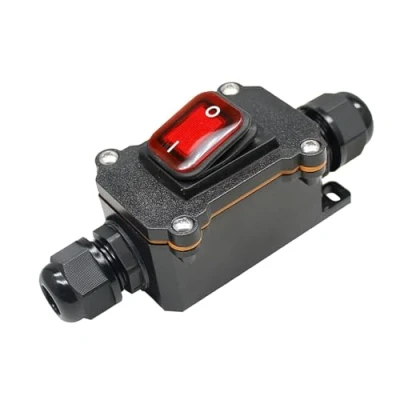 Afbeelding van LNGJIN waterdichte inline schakelaar, IP67 aan/uit kabelschakelaar, buitenschakelaar, machineschakelaar, drukknopschakelaar, voor gebruik buitenshuis, 12 V/24 V