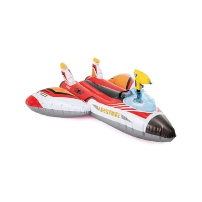 Afbeelding van Intex Opblaasvoertuig Vliegtuig Junior 117 x cm Vinyl Blauw Zwembadspeelgoed Voor Kinderen vanaf 3 Jaar Max 40 kg Zwemband