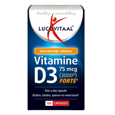 Afbeelding van 2+2 gratis: 3x Lucovitaal Vitamine D3 75mcg (3000IE) Forte 120 capsules