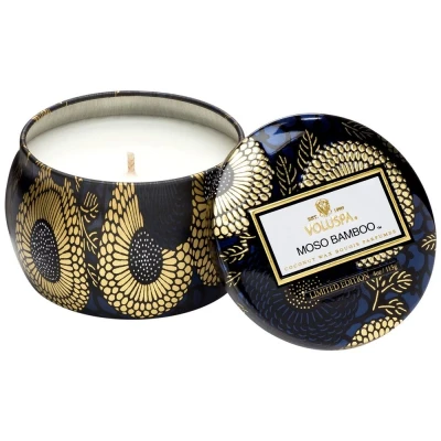 Afbeelding van Voluspa Moso Bamboo Geurkaars Mini Tin Candle