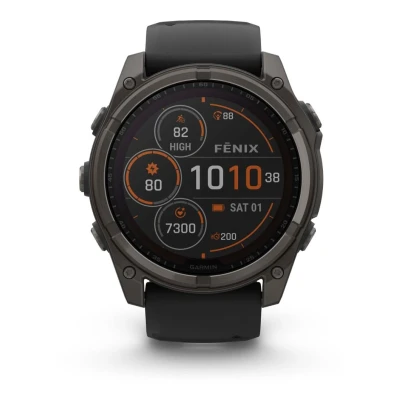 Afbeelding van Garmin heren Fenix 8 smartwatch 51 mm in de kleur Antraciet