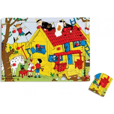 Afbeelding van Pippi Langstrumpf Houten knijperpuzzel Pippi, 12 stukjes