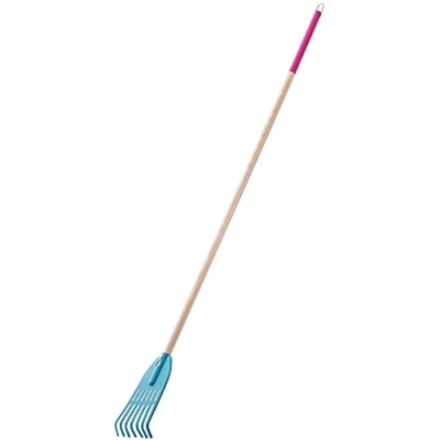 Afbeelding van KADAX Hark, bladbreker van kunststof voor dames, hark met lange steel hout, bladwaaier tuin, comfortabele tuinhark, bladbezem, tuingereedschap, tuingereedschap (7 tanden)