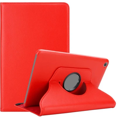 Afbeelding van Cadorabo Tablet Hoesje geschikt voor Huawei MediaPad M5 8 (8.4 inch) in KLAPROOS ROOD Beschermhoes ZONDER auto Wake Up, met stand functie en elastische band sluiting Book Case Cover Etui