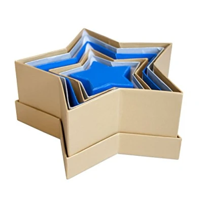 Afbeelding van folia 3509 geschenkdozen, kartonnen dozen van karton, in stervorm, 6 stuks verschillende maten, op kleur gesorteerd, ideaal om te versieren en cadeau geven