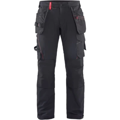 Afbeelding van Blaklader Werkbroek met 4 weg stretch 1522 1645 Zwart/Rood C60