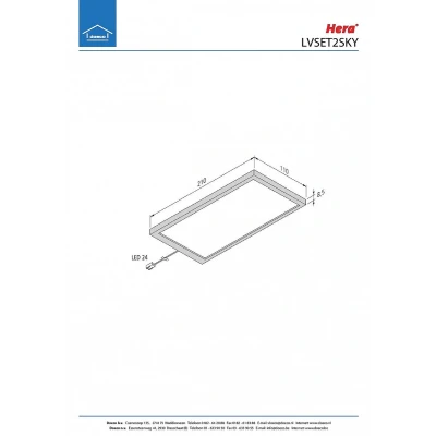 Afbeelding van Hera LED meubellamp Sky dimmer 2/set 3000K RVS