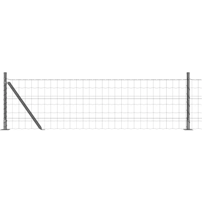 Afbeelding van vidaXL Euro Fence met 13 Flenspalen 0.4x25 m Gegalvaniseerd Staal