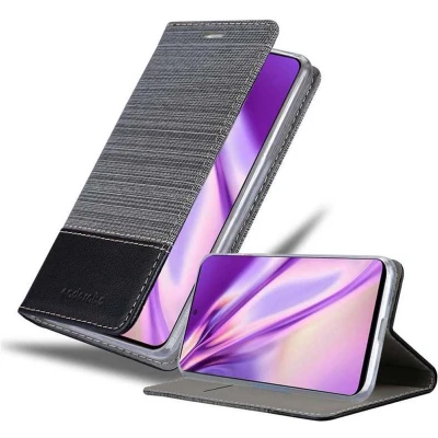 Afbeelding van Cadorabo Hoesje geschikt voor Samsung Galaxy A51 4G / M40s in GRIJS ZWART Beschermhoes met magnetische sluiting, standfunctie en kaartvakje Book Case Cover Etui