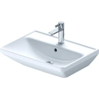 Afbeelding van Duravit D Neo wastafel 60x44x16.5cm 1 kraangat rechthoek Keramiek Wit