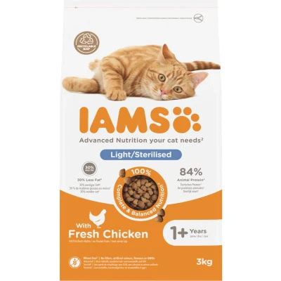 Afbeelding van 3x Iams Kat Adult Sterilised Overweight Kip 3 kg