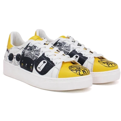 Afbeelding van Goby Cool Cat Dames Sneakers Schattige Kattenprint Maat 40