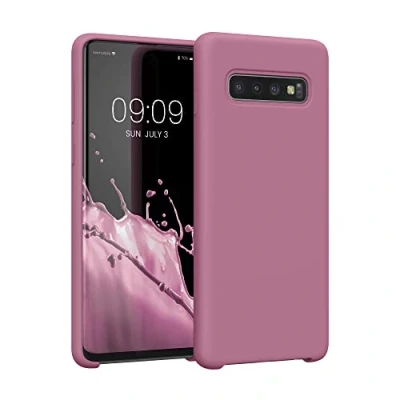 Afbeelding van kwmobile telefoonhoesje geschikt voor Samsung Galaxy S10 Hoesje met siliconen coating Smartphone case in donkerroze