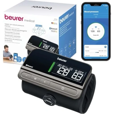 Afbeelding van Beurer BM 81 Smart Bloeddrukmeter bovenarm Geïntegreerde EasyLock manchet 24 40 cm Risico indicator Inflation Technology 2 Gebruikersgeheugen Onregelmatige hartslag Gratis app: Health Manager pro 5 Jaar garantie