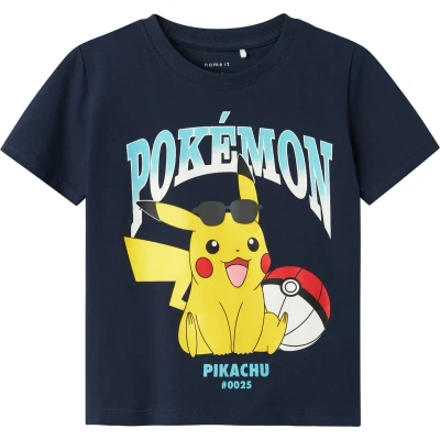 Afbeelding van NAME IT Jongens Nmmmahe Pokemon Nreg Ss Top Box Sky, navy blazer, 104