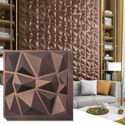 Afbeelding van Art3d Texturen 3D wandpanelen, antiek koperen diamantontwerp voor interieurmuurdecoratie, pakket van 12 tegels, 32 vierkante meter (PVC), 47 x 45 cm, A10038AC
