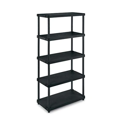Afbeelding van Terry 4080 C Modulaire stellingkast met 5 planken. Kleur: Zwart. Materiaal: Kunststof. Afmetingen: 40 x 80 173,8 cm