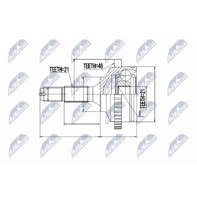 Afbeelding van Homokineet reparatie set, aandrijfas NTY NPZ PE 017