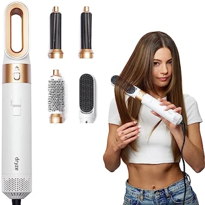 Afbeelding van Dryze Airstyler 5 in 1, krultang, haardroger, warme luchtborstel, föhnborstel, föhn... (crème wit)