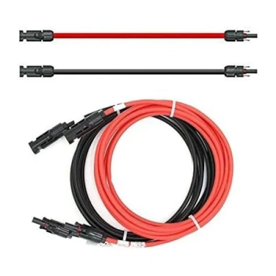Afbeelding van Verlengkabel aan beide zijden, zonne stekker kabel rood/zwart 4 mm² incl. stekker, lengte: 2 x 6 m