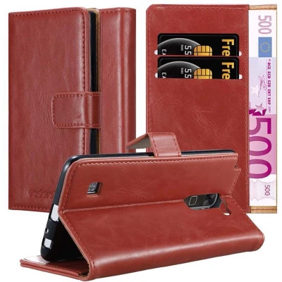 Afbeelding van Cadorabo Hoesje geschikt voor LG STYLUS 2 in WIJN ROOD Beschermhoes met magnetische sluiting, standfunctie en kaartvakje Book Case Cover Etui