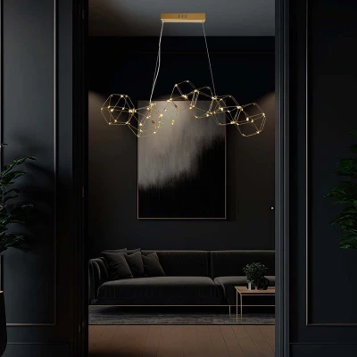 Afbeelding van V TAC VT 7918 Designer plafondlampen hanglampen IP20 Gouden behuizing 28 watt 2700 lumen 3000K