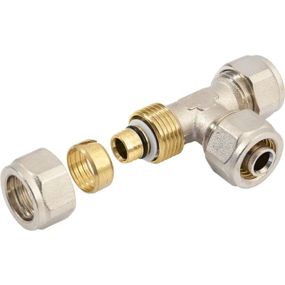 Afbeelding van Bonfix alu Knelfitting T koppeling 3 x knel 18mm