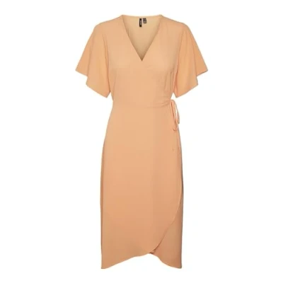 Afbeelding van VERO MODA VMSAKI SS Calf WRAP Jurk GA NOOS Jurk, Mock Orange, M, Oranje, M