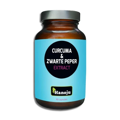 Afbeelding van Hanoju Curcuma poeder &amp; zwarte peper extract 90 capsules